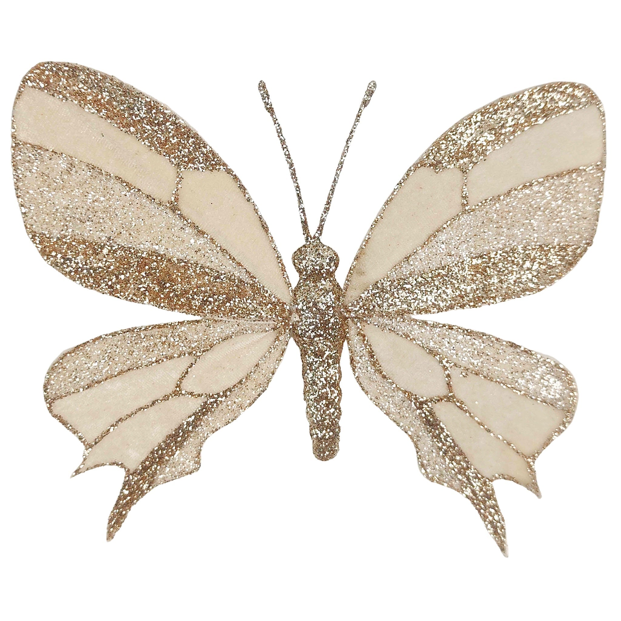 Ombre Glitter Butterfly Clip - Cream & Gold - Tea Pea Home