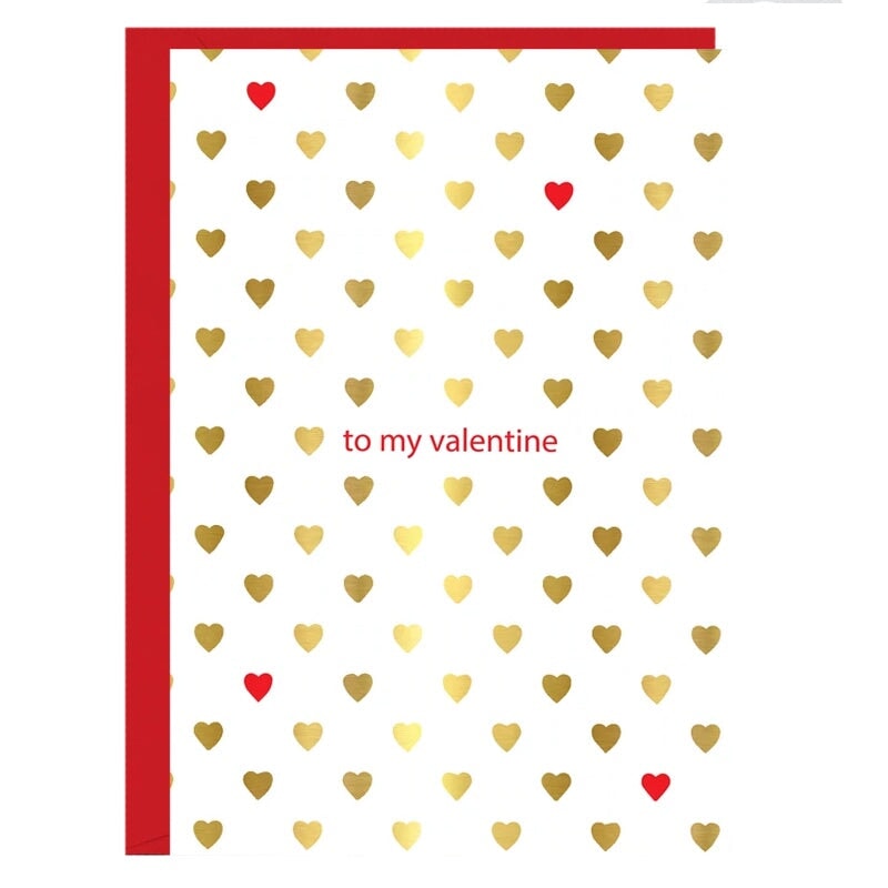 Papier HQ Card - My Valentine Gold Hearts - Tea Pea Home