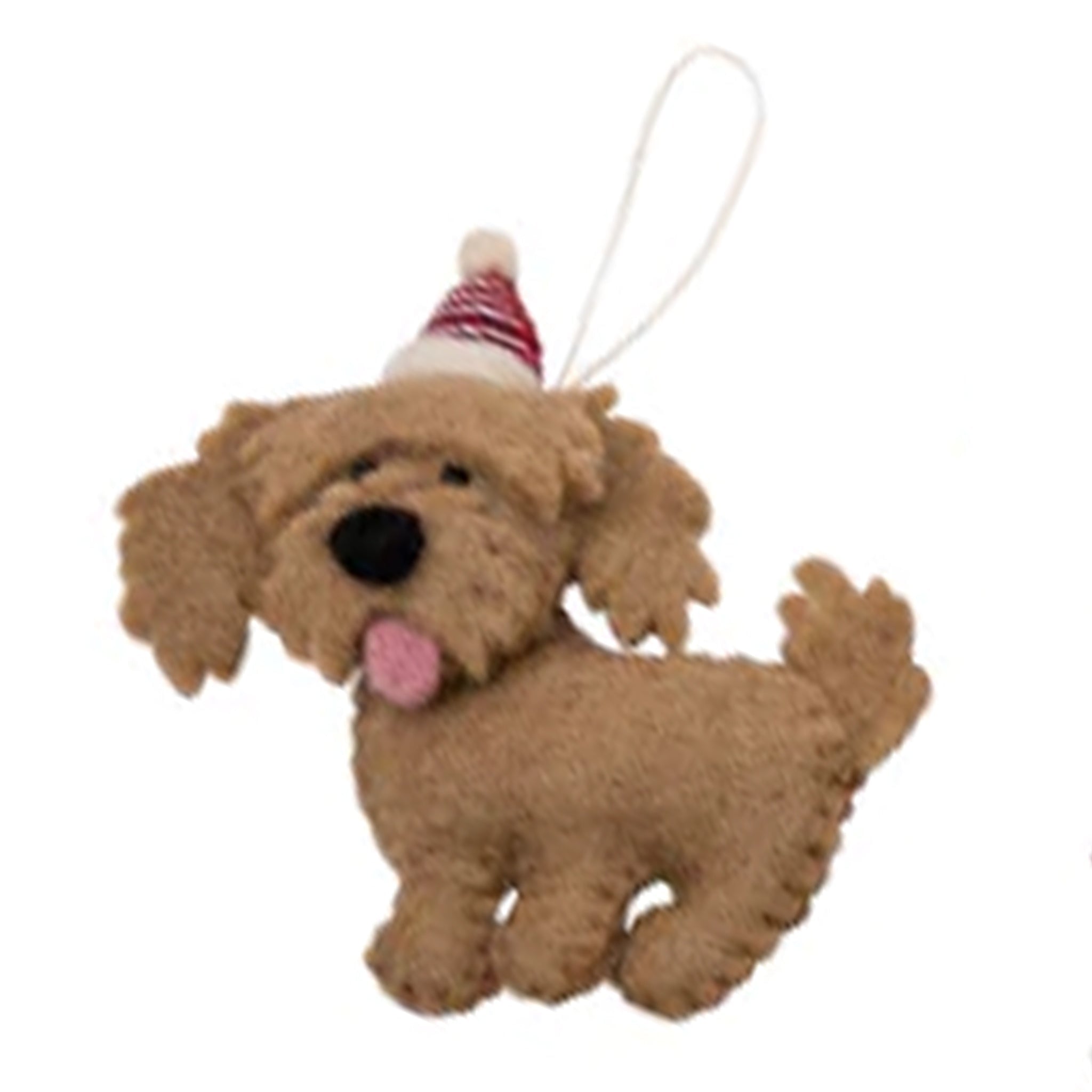 Pashom Nepal Felt Christmas Decoration - Cavoodle with Hat Christmas 