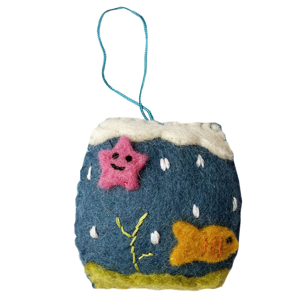 Pashom Nepal Felt Christmas Decoration - Fish Tank - Tea Pea Home