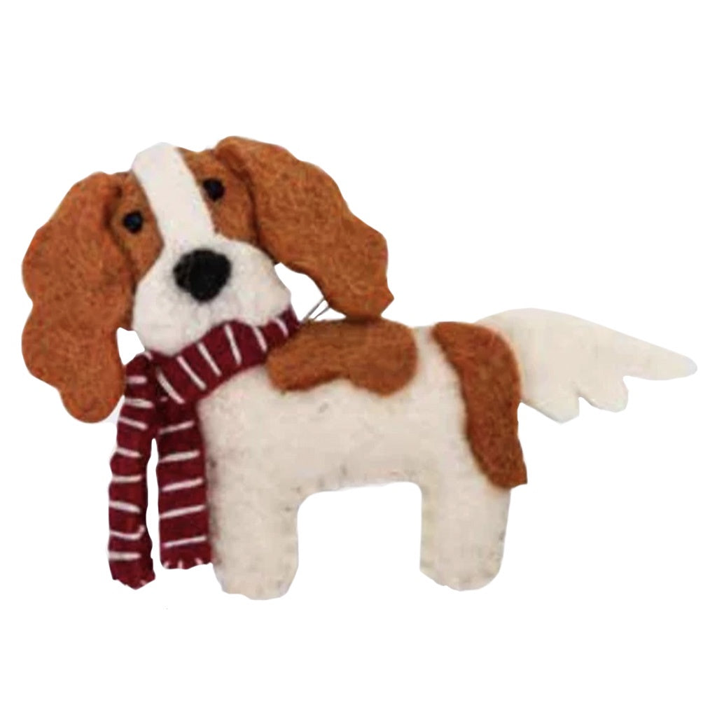 Pashom Nepal Felt Christmas Decoration - King Charles Cavalier - Tea Pea Home