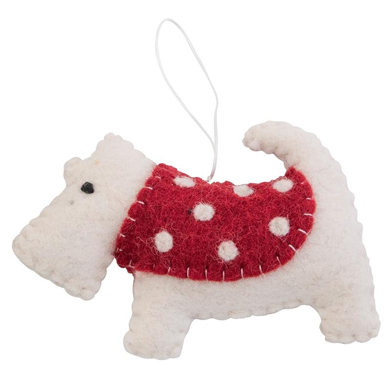 Pashom Nepal Felt Christmas decoration - Scottish Terrier with Coat - Tea Pea Home