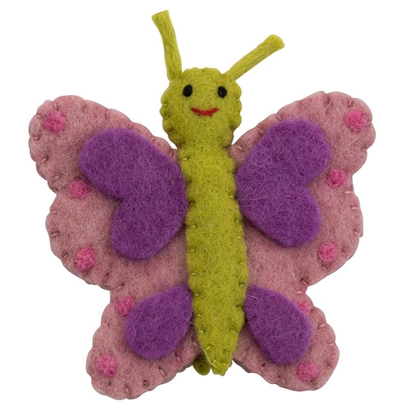 Pashom Nepal Felt Finger Puppet - Butterfly - Tea Pea Home