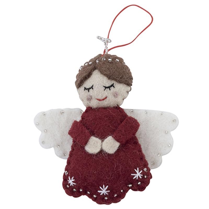 Pashom Nepal Felt Christmas Decoration - Angel with Halo - Tea Pea Home