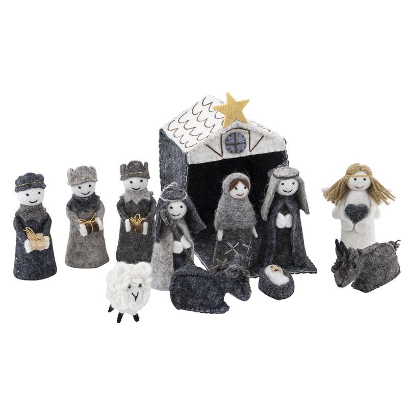 Pashom Nepal Felt Nativity Scene - Tea Pea Home