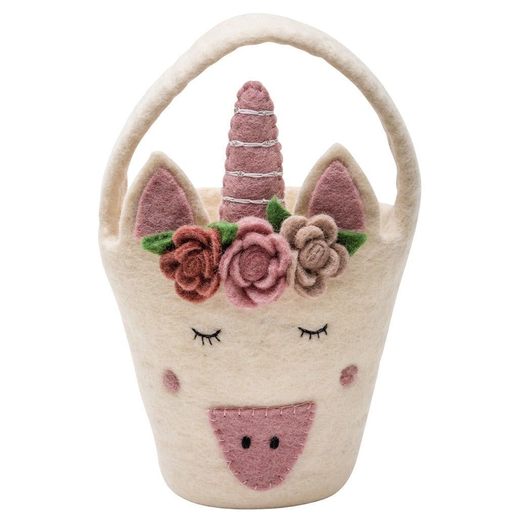 Pashom Nepal Felt Unicorn Egg Basket - Tea Pea Home