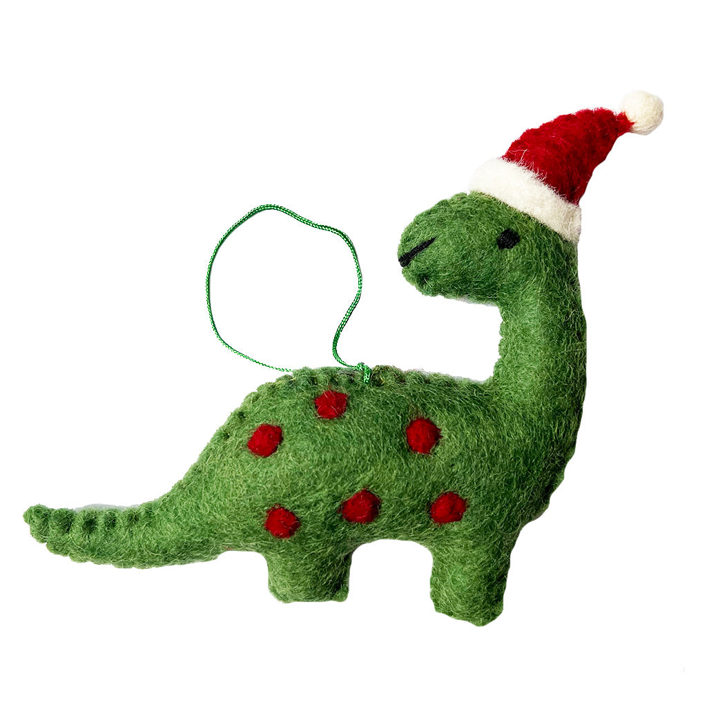 Pashom Nepal Felt Christmas Decoration - Dinosaur - Tea Pea Home