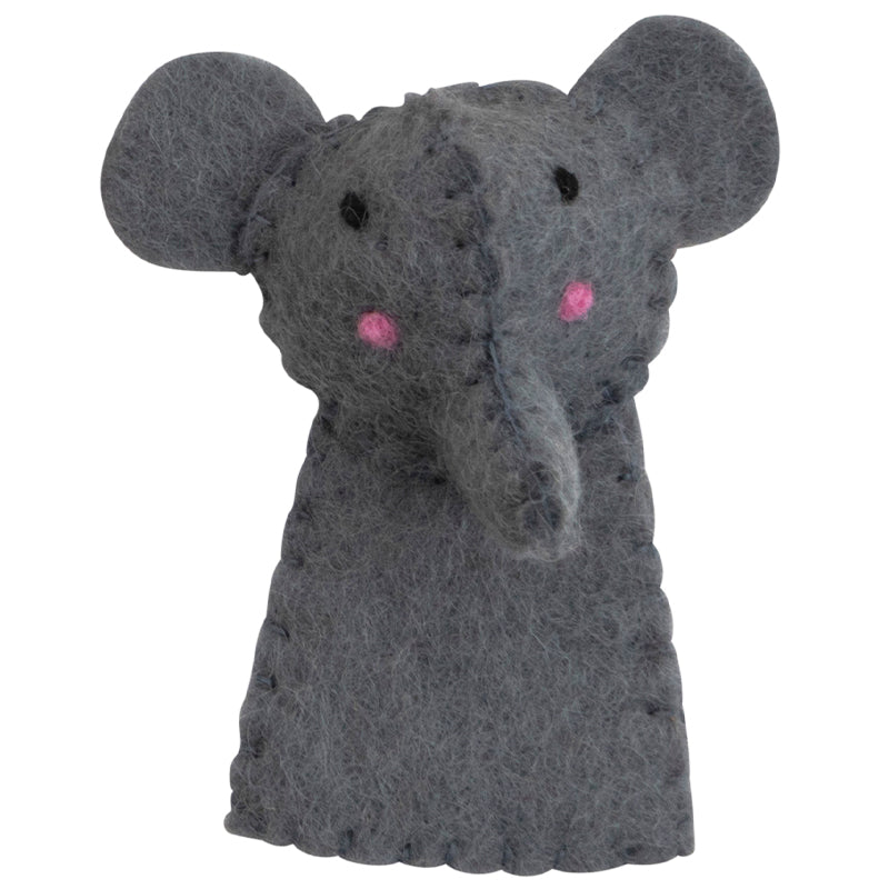 Pashom Nepal Felt Finger Puppet - Elephant - Tea Pea Home