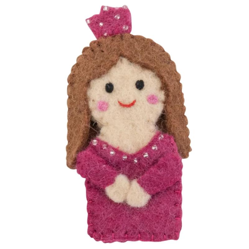 Pashom Nepal Felt Finger Puppet - Princess - Tea Pea Home