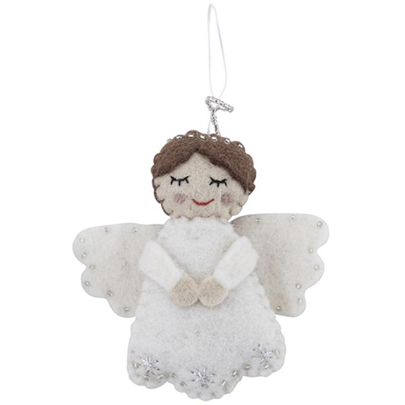 Pashom Nepal Felt Christmas Decoration - Angel with Halo - Tea Pea Home