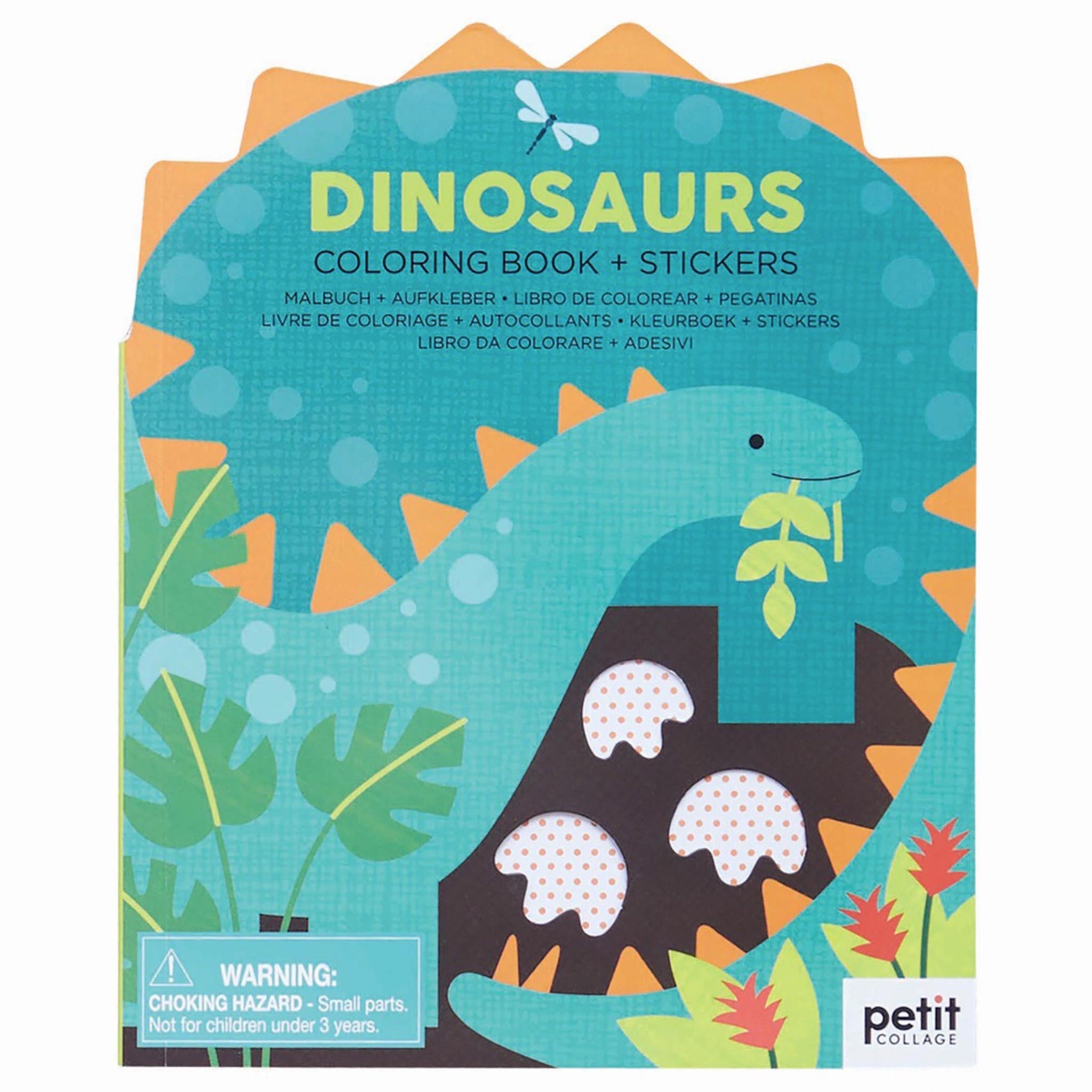 Petit Collage Colouring Book with Stickers - Dinosaurs Toys Not specified 