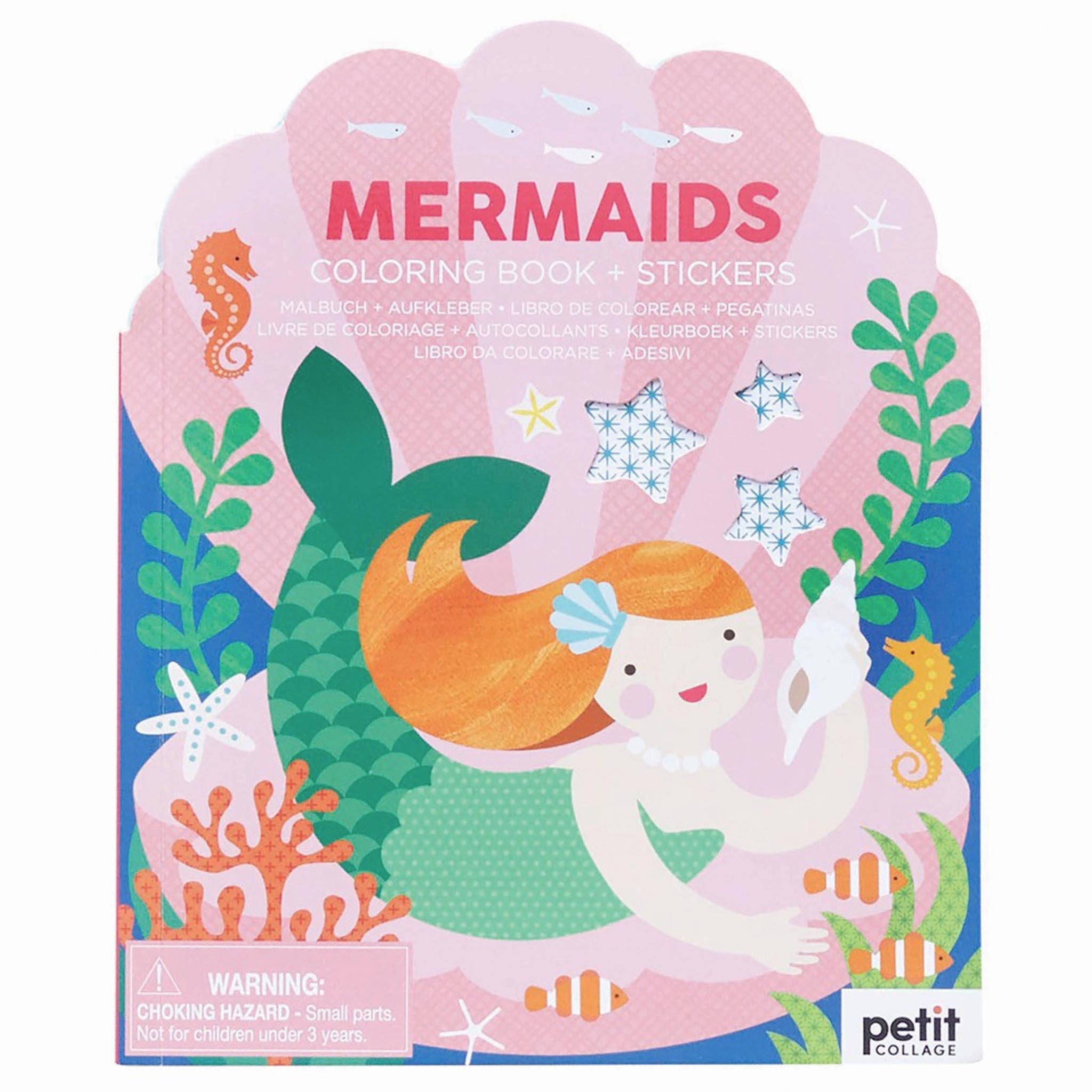 Petit Collage Colouring Book with Stickers - Mermaids Toys Not specified 