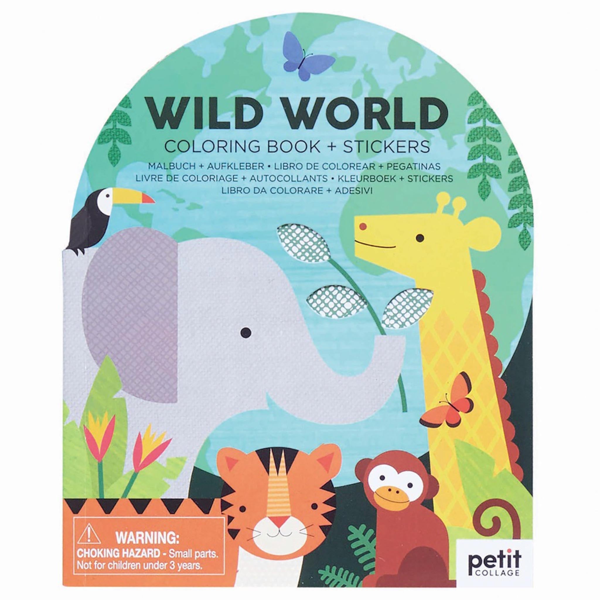 Petit Collage Colouring Book with Stickers - Wild World Toys Not specified 