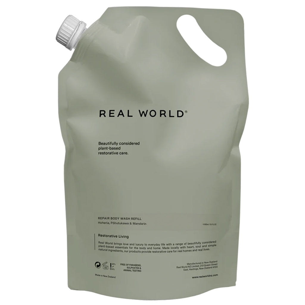 Real World NZ Repair Body Wash 1000ml Refill - Hoheria, Pōhutukawa & Mandarin - Tea Pea Home