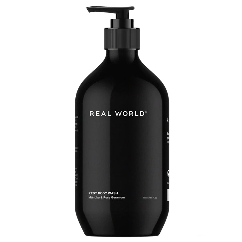 Real World NZ Rest Body Wash - Manuka & Rose Geranium - Tea Pea Home