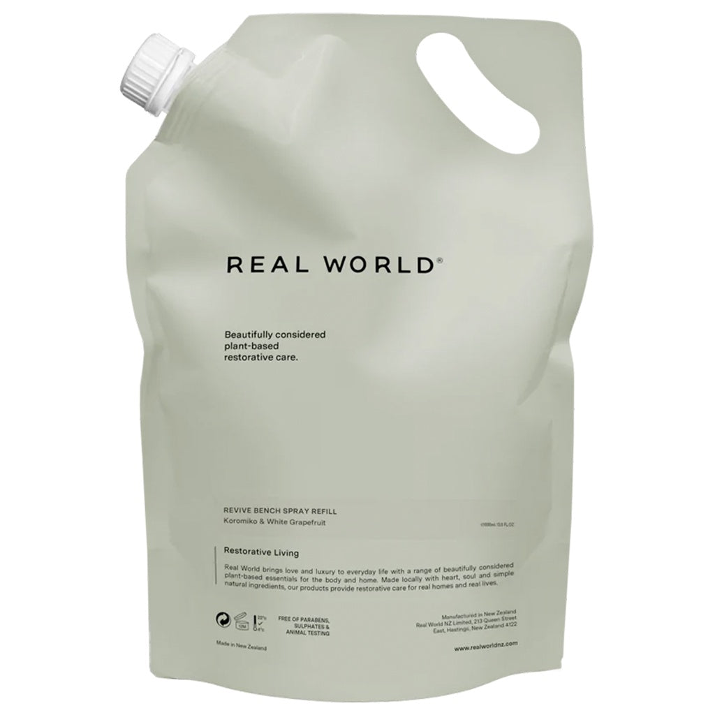 Real World NZ Revive Bench Spray 1000ml Refill - Koromiko & White Grapefruit - Tea Pea Home