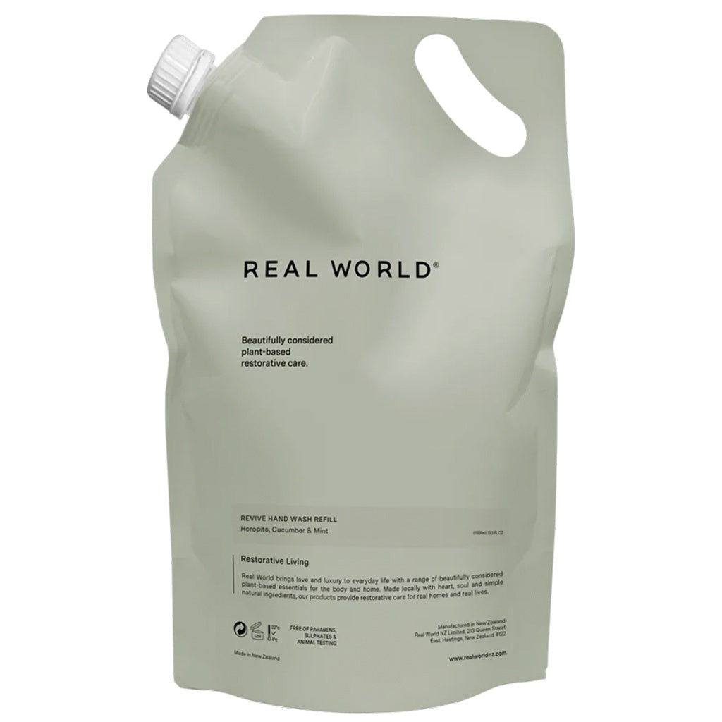 Real World NZ Revive Hand Wash 1000ml Refill - Horopito, Cucumber & Mint - Tea Pea Home