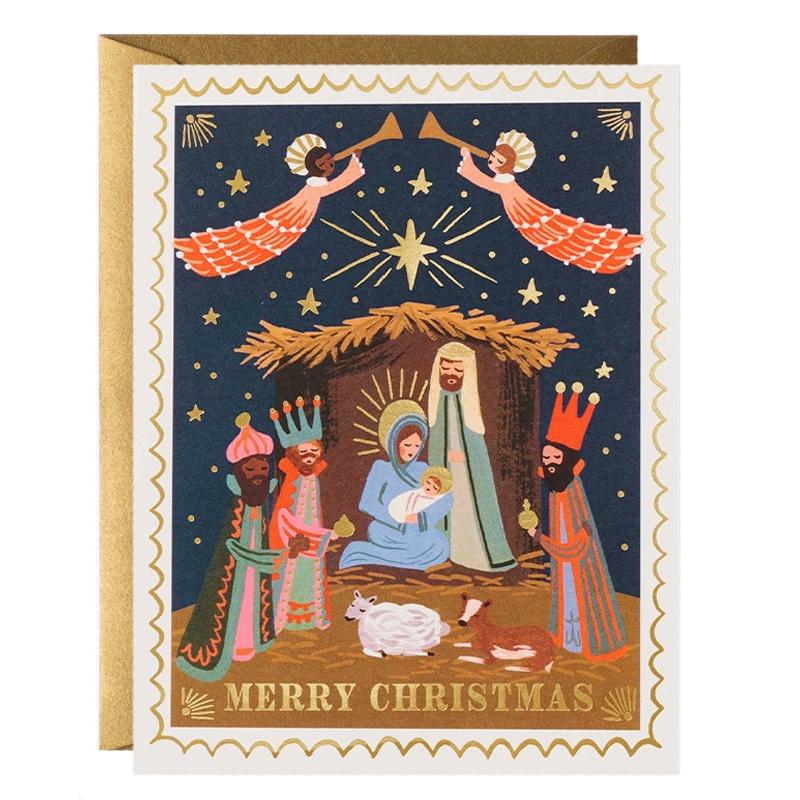 Rifle Paper US Christmas Card - Christmas Nativity - Tea Pea Home