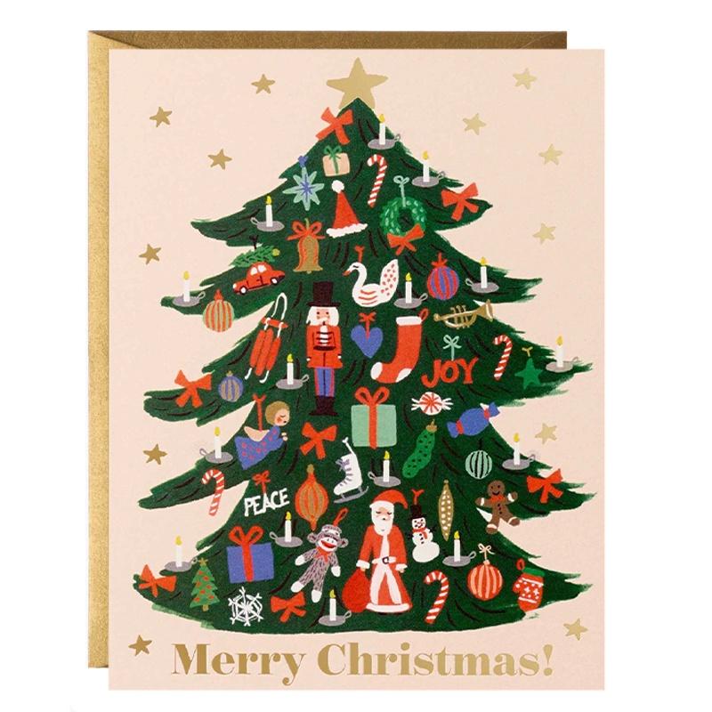 Rifle Paper US Christmas Card - Trimmed Tree - Tea Pea Home