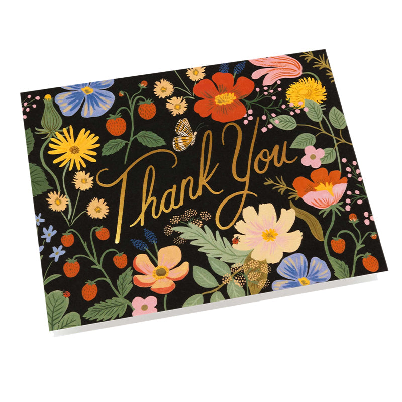 Rifle Paper US Card - Strawberry Fields Thank You - Tea Pea Home