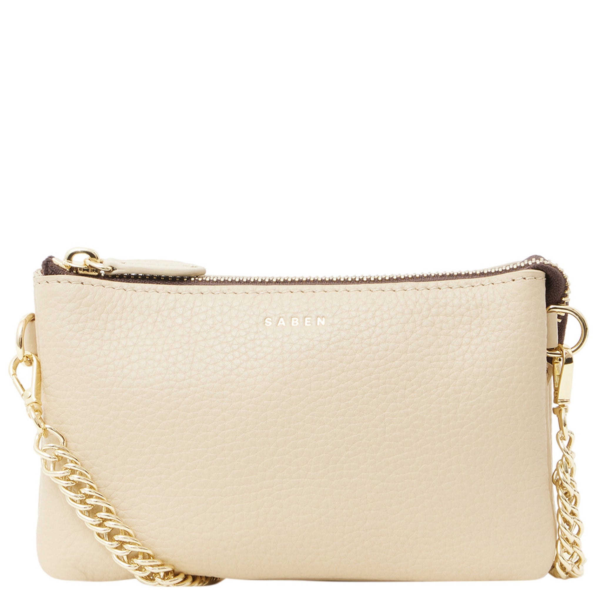 Saben Lily Mini Bag - Biscotti with Gold Curb Chain