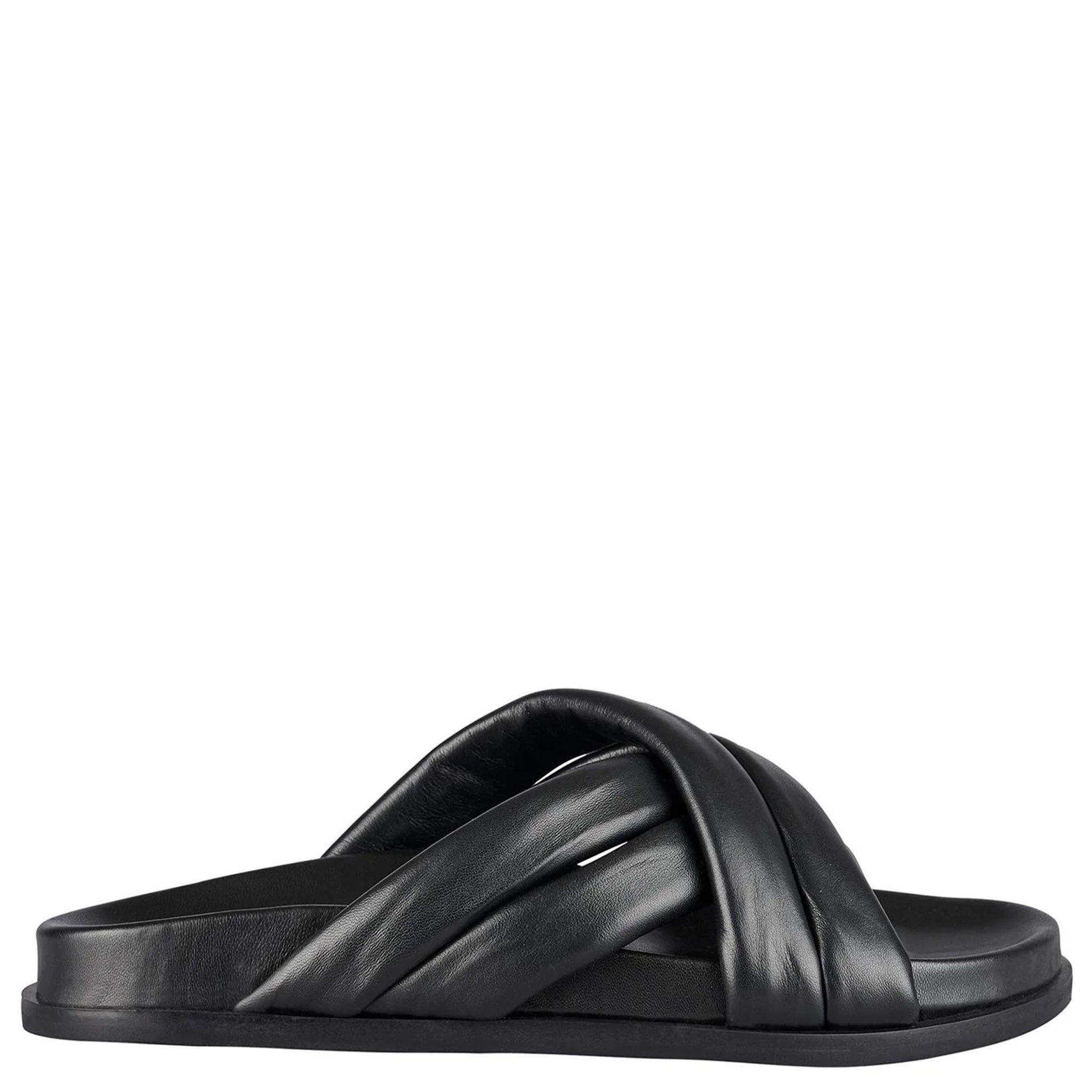 Sol Sana Coast Footbed Leather Sandals - Black