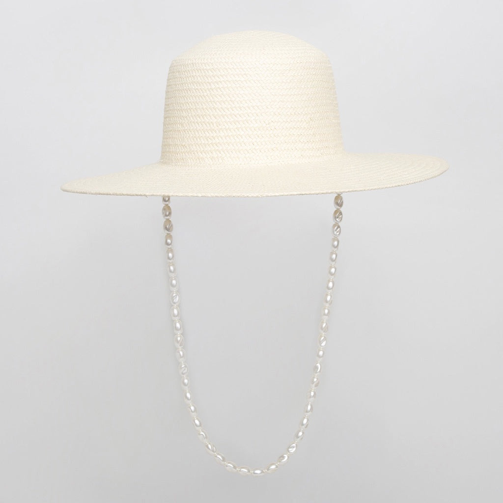 Sophie So Boater Pearls Hat - Ivory - Tea Pea Home