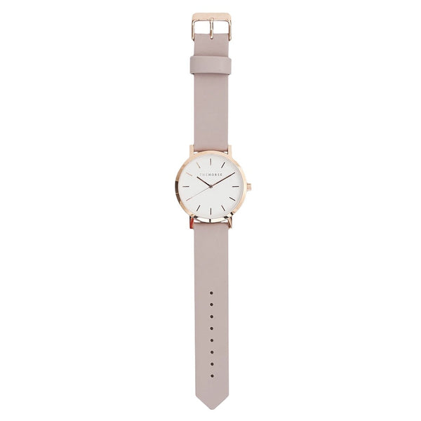 The Horse Original Watch Polished Rose Gold White Dial Blush