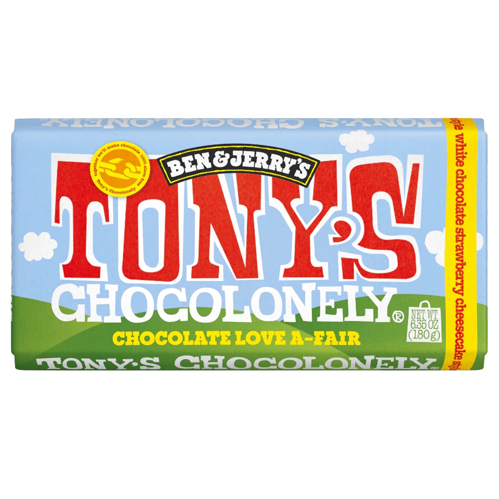 Tony's Chocolonely x Ben & Jerry's 180g White Chocolate Strawberry Cheesecake - Tea Pea Home