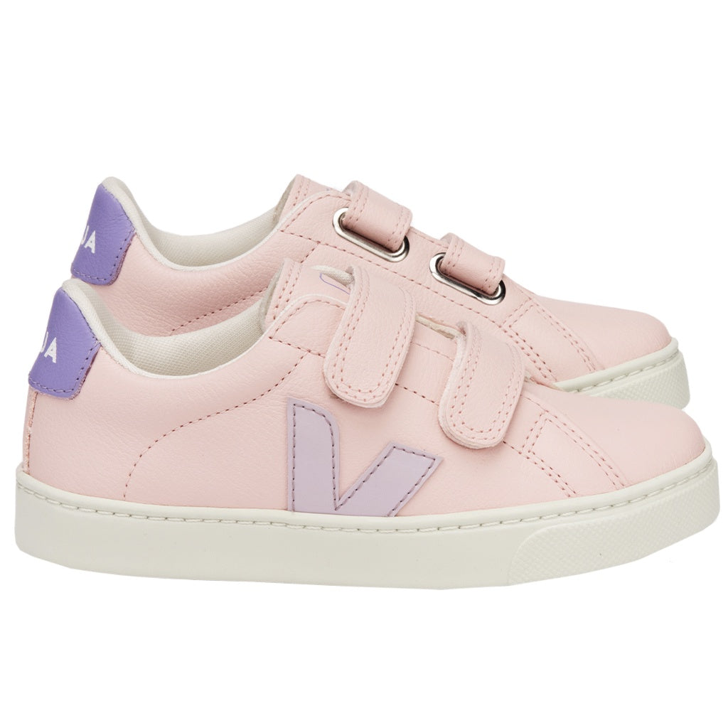 Veja Kids Esplar Velcro Chromefree Leather - Petale Parme - Tea Pea Home