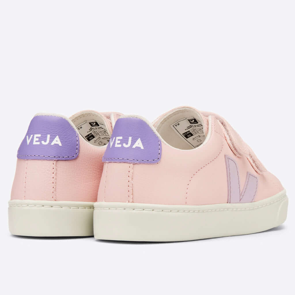 Veja Kids Esplar Velcro Chromefree Leather - Petale Parme - Tea Pea Home